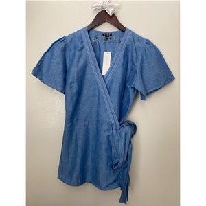 Ann Taylor blue wrap blouse